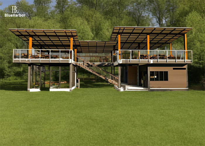 Wohnung Mehrfachraum Modularhaus mit zwei Etagen und Korridoren