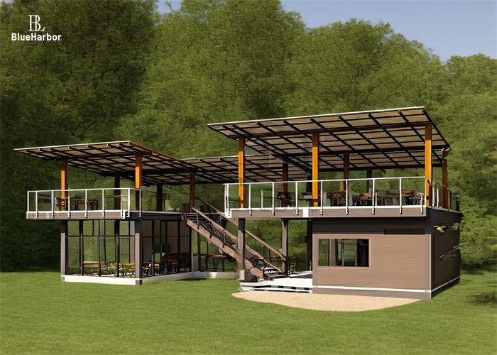 Wohnung Mehrfachraum Modularhaus mit zwei Etagen und Korridoren